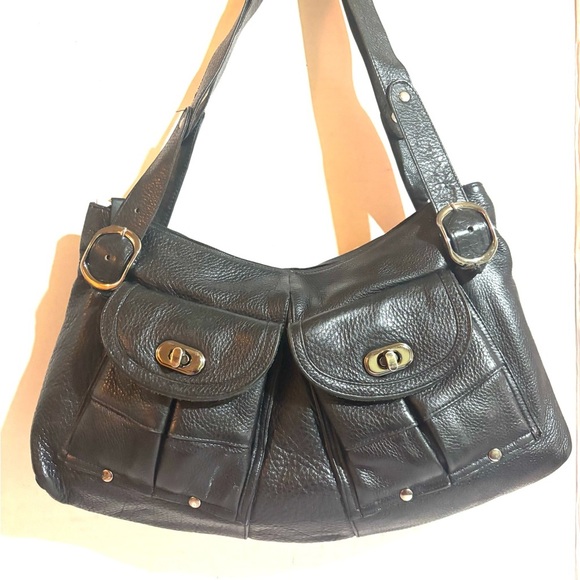 Carla Mancini black Leather Shoulder Bag - Picture 1 of 7